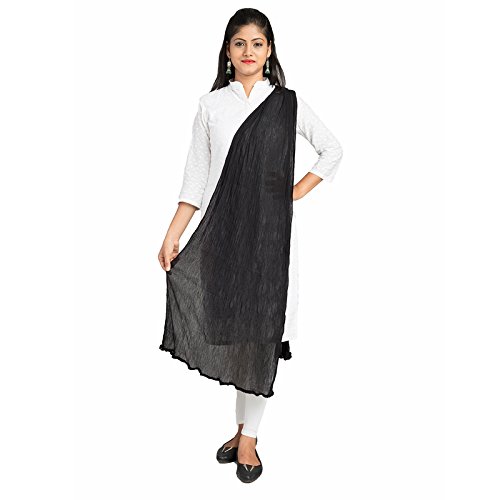 lodestone women's chiffon dupatta with pom pom lace