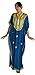 Moroccan Caftan Handmade with Gold Hand Embroidery Long Length Teal Blue