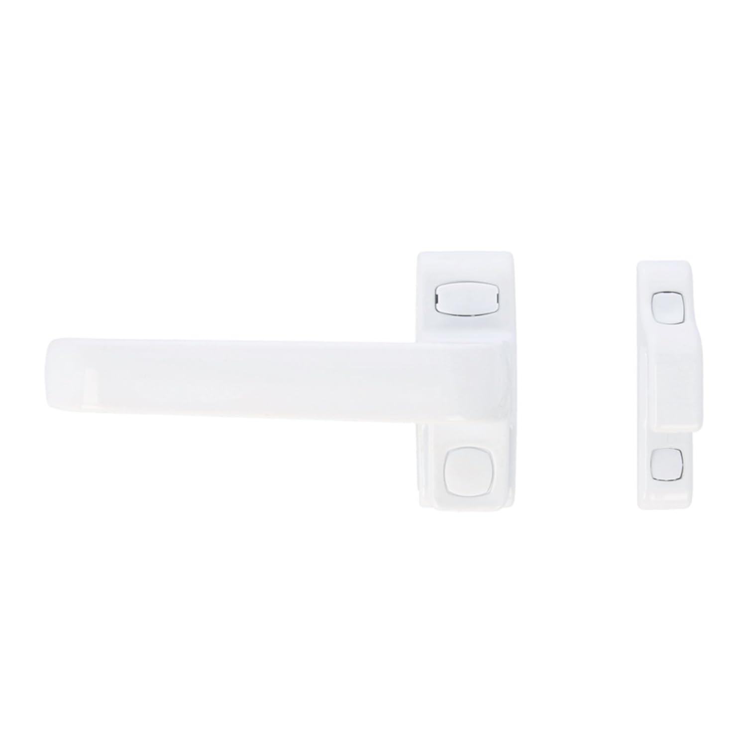 Amig - Locking Handle for Doors and Windows Mod. Gamma | 122 x 70 mm | Rosette | Left | Interior Doors and Windows | No Square | White Aluminium