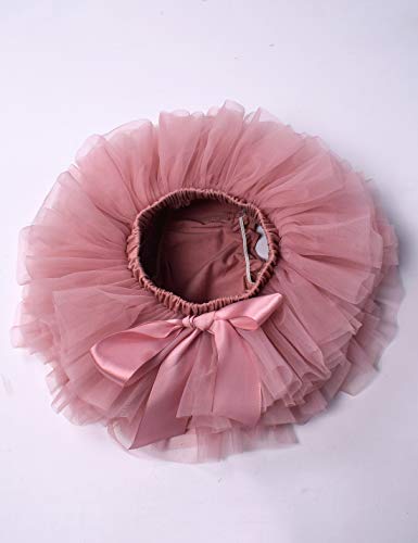 Baby Girls Tutu Bloomers Diaper Cover Cotton Tulle Bloomers and Headband Set Bean Sand 6-12 Months