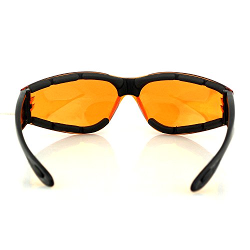 Bobster Shield Sport Sunglasses,Black Frame/Amber Lens,one size