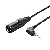 3.5mm to XLR,CableCreation 3 Feet Angle 3.5mm (1/8 Inch) TRS Stereo Male to XLR Male Cable Compatible with iPhone, iPod, Tablet,Laptop and More.Black