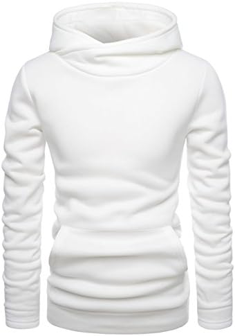 Showblanc (SBNKH510) Mens Stylish Pullover Funnel Collar Fleece Lined Hooded Sweatshirt WHITE US XL(Tag size XL)