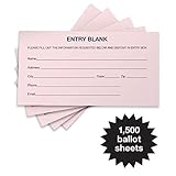 1500 Entry Forms - Includes 15 Blank Raffle Ticket Pads - Perfect for Contest Entry Forms, Raffles, Ballots, Giveaways, Leads, Drawings (Pink)