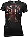Dr Who Tardis Union Jack Glow Juniors Black Tri-Blend T-shirt S