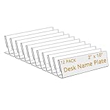 12 Pack 10"W x 2"H Acrylic Office Name Plates Name