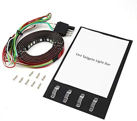 60 Inch Double LED Truck Tailgate Side Bed Light Bar Strip Sequential Amber Turn Signal Red/White Reverse Stop for Pickup SUV