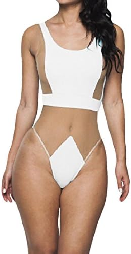SEXYARN Women's Mesh Patchwork Backless One-piece Swimsuit Monokini Bathing Suit
