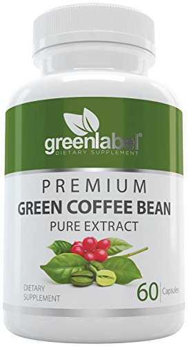 Pure Green Coffee Bean Extract, Natural Weight Loss Pills, Appetite Suppressant, Metabolism Booster, Fat Burner and Blood Sugar Support Supplement, for Women and Men. Made in Utah, USA.