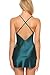 Avidlove Women Lingerie V Neck Nightwear Sexy Satin Sleepwear Lace Chemise Mini Teddy (Medium, Dark Green)