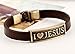 Hamoery Men Punk Alloy Leather Bracelet Cross Bracelet Bangle Wristband