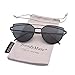 TrendyMate-Womens Street Fashion Metal Twin Beam Flat Mirror Lens Cat Eye Sunglasses