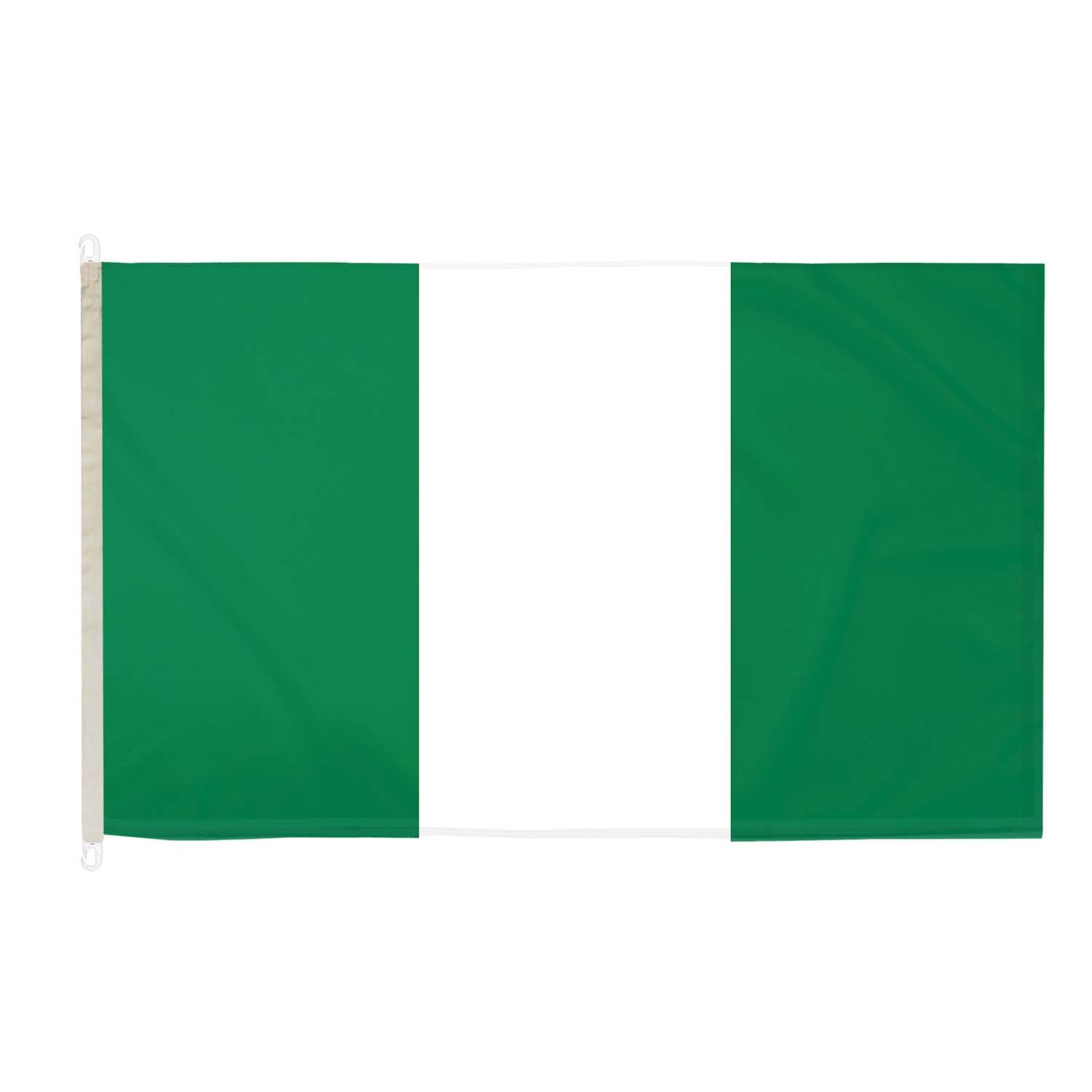 DuraFlag Nigeria 5ft x 3ft with Clips/Hooks - Premium Quality 5x3 Nigerian Flags