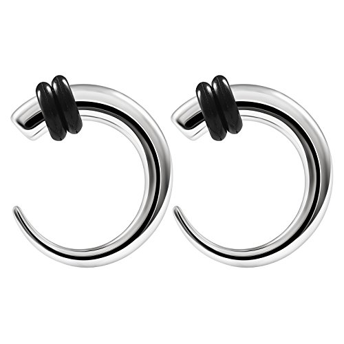 BIG GAUGES Pair 316L Surgical Steel 4g Gauge 5mm Piercing Jewelry Curved Taper Ear Stretcher Earring BG0320