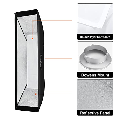 Godox 13 x 55 inch 35 x 140cm strip beehive honeycomd grid softbox with