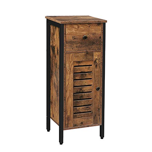 HOOBRO-Storage-Cabinet-Floor-Standing-Cabinet-with-Drawer-and-Height-Adjustable-Shelves-Industrial-Side-Cabinet-Multifunctional-for-Bathroom-Living-Room-Study-Kitchen-Rustic-Brown-BF15CW01