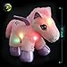 WEWILL LED Baby Pegasus Stuffed Animal Unicorn Soft Plush Toys Glow in Dark, Gift for Girls, Boys, 30 min auto-Off, 11 inch, Pink