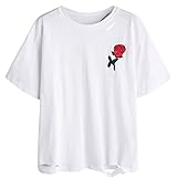 Women Summer Casual T Shirt, Tenworld Teen Girls Short Sleeve Funny T-Shirts (S, White)