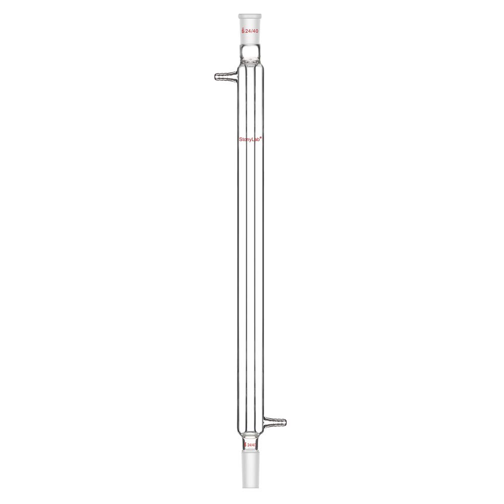 StonyLab Borosilicate Glass Liebig Condenser with 24/40 Joint 500 mm Jacket Length Lab Glass Condenser