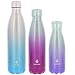 Manna Vogue Metallic Insulated Water Drink Bottles - Assorted 3 pack bundle (25 oz, 17 oz, 9 oz) - (Turquoise, Burgundy, Purple) Lead Free, BPA Free, Condensation Free