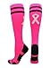 MadSportsStuff Pink Ribbon Breast Cancer Awareness Socks with Stripes