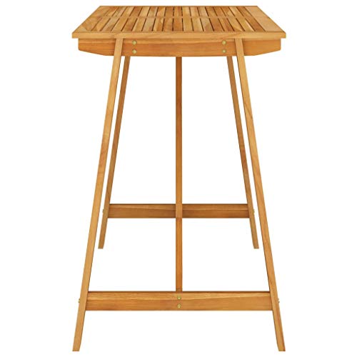 vidaXL Akazienholz Massiv Garten Stehtisch Bistrotisch Bartisch Gartentisch Partytisch Esstisch Holztisch Tisch Innen Außen 140x70x104cm – Bild 4