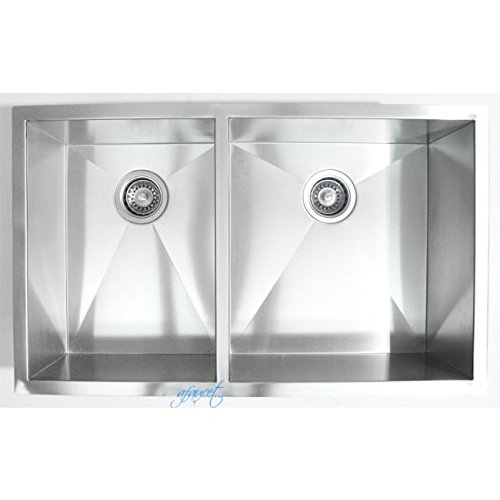 32 Inch Stainless Steel Undermount 40 60 Double Bowl Kitchen Sink Zero Radius Design Buy Online In Pakistan At Desertcart Pk Productid 57364193 desertcart
