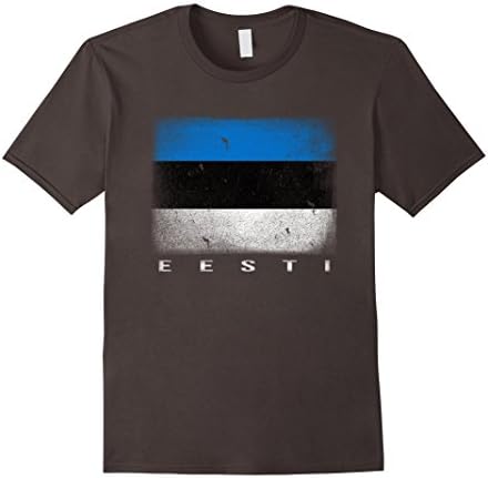 Mens Estonian Flag T-shirt Estonia Shirt Eesti Graphic Tee Small Asphalt