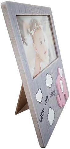 FATEMOONS Grey Eggshell Rustic MDF Wood Picture Frame (Distressed Grey Color) (pink, 4 x 6)