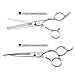 AUGYMER Dog Grooming Scissors Kit, Rounded Tips 5 PCS Curved Pet Grooming Scissors for Cats Dogs Stainless Steel Scissor for Body Face Ear Nose Paw