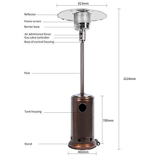 Best Sunshine Patio Heater, Stainless Steel, Standup Patio Heater Cover Set (Brown)