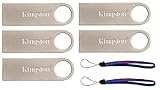 Kingston Flash Drive 5 Pack DTSE9H/8GB DataTraveler USB 2.0 Thumb Drive Pen Drive Jump Drive with (2) Everything But Stromboli Lanyards