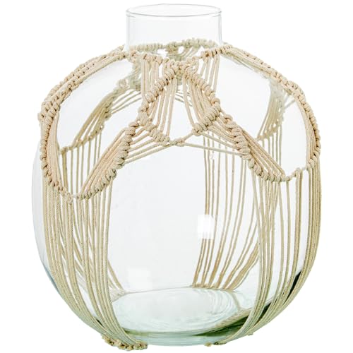 JARRÓN CRISTAL 23CM C/CUERDA_°23X23CM