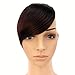 Weixinbuy Women's Tilted Frisette Bang Fringe Wig Headwear Clip-in Hairpiece Black