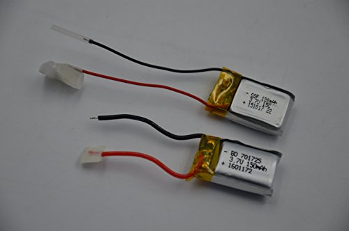 Blomiky 2-Pack 3.7 volt - 150mAh 30C Li-Poly Pack for Syma S107 / S107G Helicopter S107G Battery*2