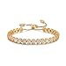 SPILOVE Serend Luxury Gold Plated Adjustable Bracelet with Sparkling White Cubic Zirconia Stone for Women Girls, Gifts for Engagement Party, Birthday, Thanksgiving Day, Christmas