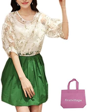 Amazon ファースト ヴィレッジ First Village レディース ワンピース パネル メッシュ Xyz11 オリジナルエコバッグセット ｌ ホワイト グリーン ワンピース チュニック 通販