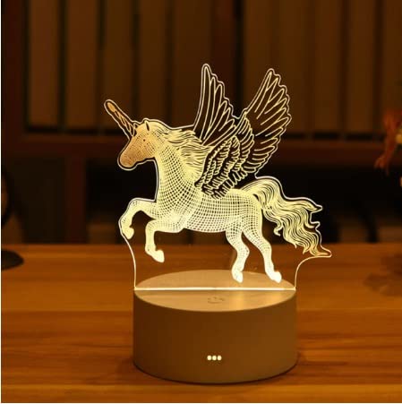 Kid Light Night 3D LED Night Light Creative Table Bedside Lamp Romantic Unicorn Light Kids Gril Home Decoration Gift Box