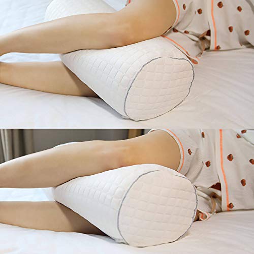 Kingnex Bolster Roll Pillow for Sleeping on Back or Side Under Knee to