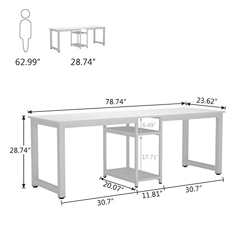 Tribesigns 78 Inches Computer Desk, Extra Large Two Person Office Desk
