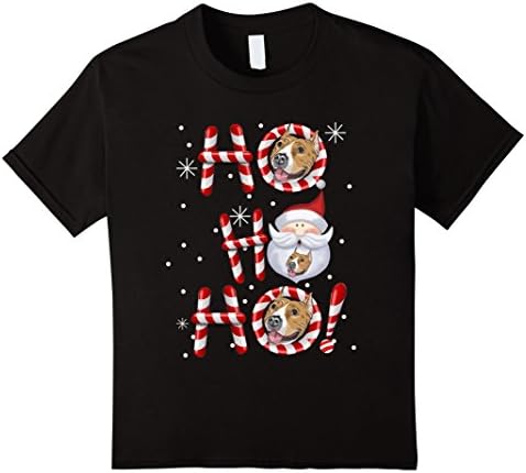 Kids American Pit Bull Terrier 2017 Christmas T-shirt Gifts 12 Black
