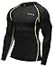 BALEAF Men's Cool Dry Skin Fit Long Sleeve Compression Shirt Color Black/Green Size M