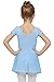 Mdnmd Girls' Dance Short Sleeve Leotard (Tag 120) Age 4-6, Blue)
