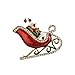 LUX ACCESSORIES Holiday Christmas Xmas Santa Sleigh Ride Sled Gifts Brooch Pin