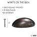 Ilyapa Oil Rubbed Bronze Kitchen Cabinet Pulls - 3 Inch Hole Center Bin Cup Drawer Handles, Oil Rubbed Bronze Drawer pulls - 10 Pack