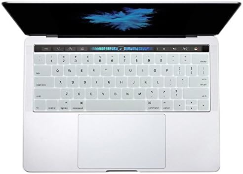 LZL Life Keyboard Cover for Touch Bar Models NEWEST Release 2017, 2016 MacBook Pro 13 Inch (A1706) and MacBook Pro 15 Inch (A1707) with Touch ID Silicone Skin (Silver)