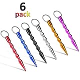 Kaiyuan Dynasty Solid Self-Defense Aluminum Keychain Tool Include Keyring for Women Teens & Man Multicolor 6 Pack