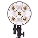 Fovitec - 1x Photography 5-Socket Head with Umbrella Mount - [Countinous Lighting][Fits Five CFL Bulbs][Standard 3-Prong Power Cord Included Only]