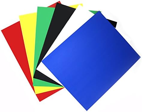 FitRek Heat Transfer Vinyl Bundle (HTV) 12" x 10" 6 Assorted Color Sheets - Iron on Vinyl for T-Shirts
