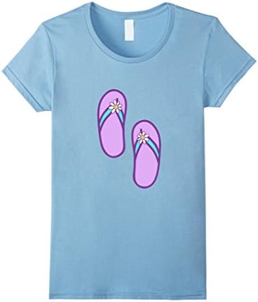 Womens Flip Flop Summer T-Shirt Small Baby Blue